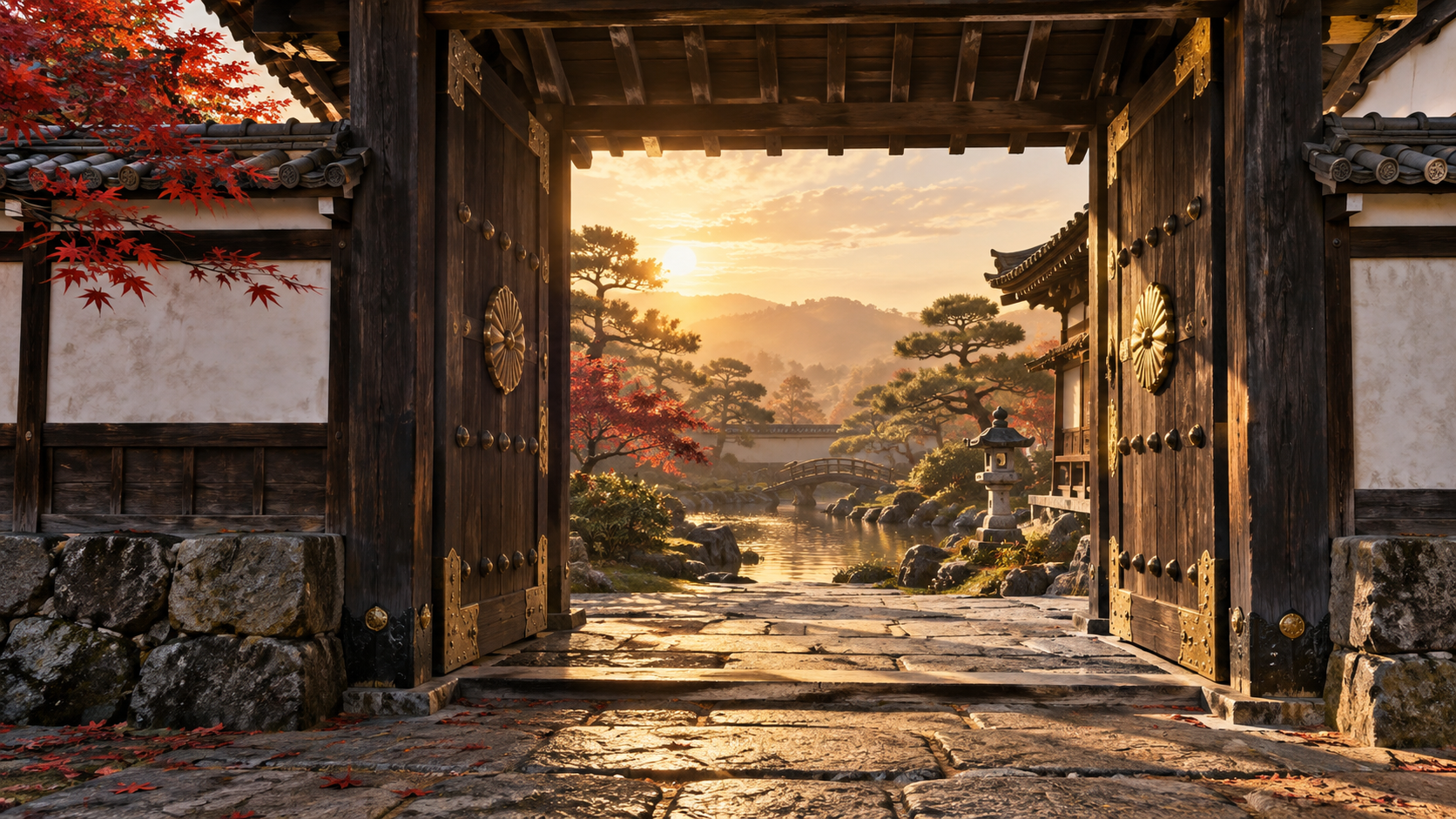 光が差す城門の概念画