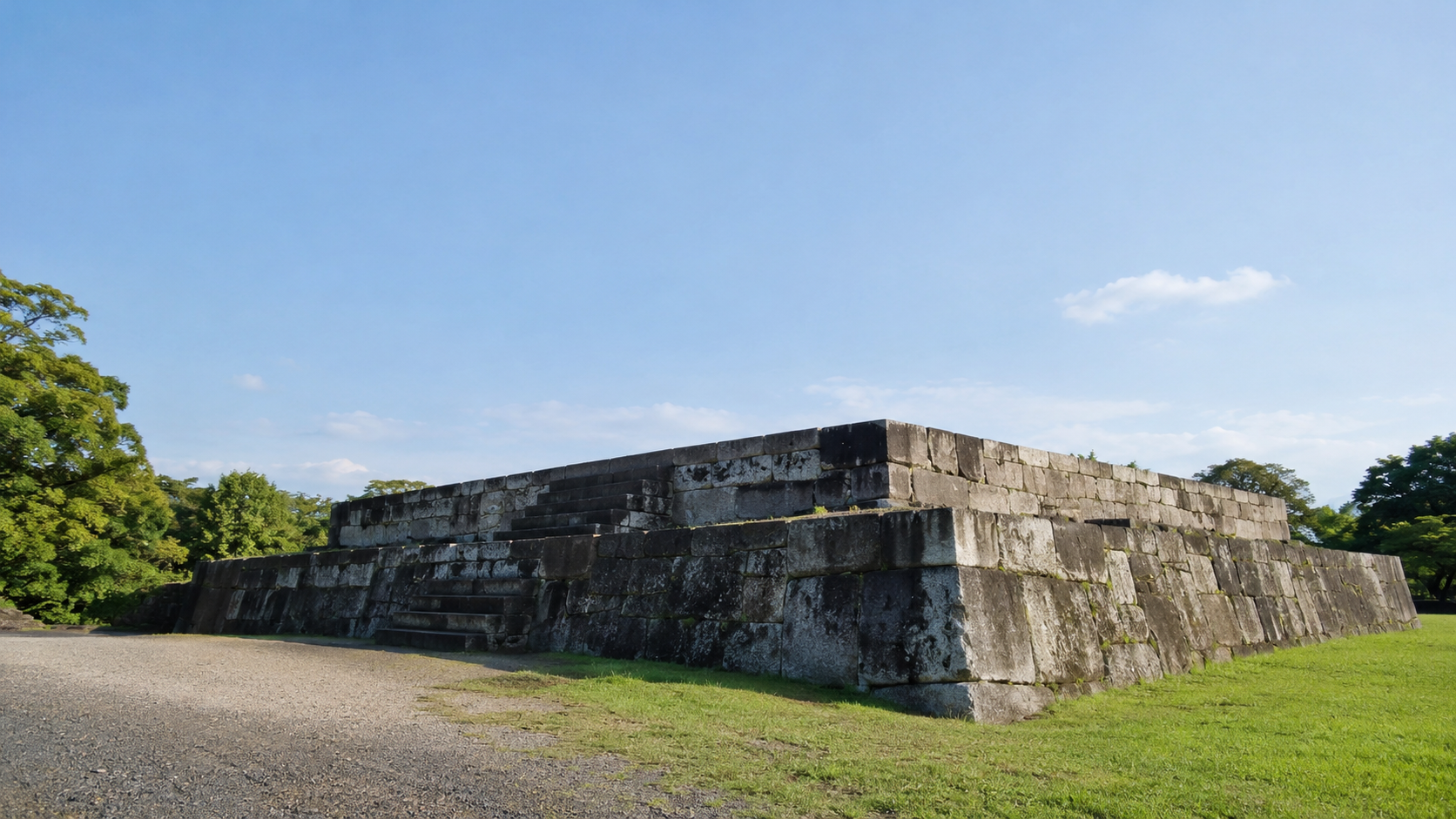 Imagined stone platform with no tower above it