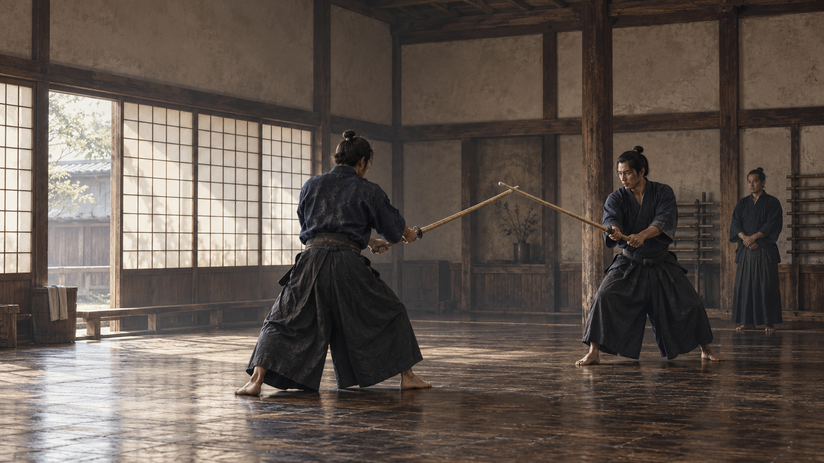 人物を特定しない江戸の道場の概念画
