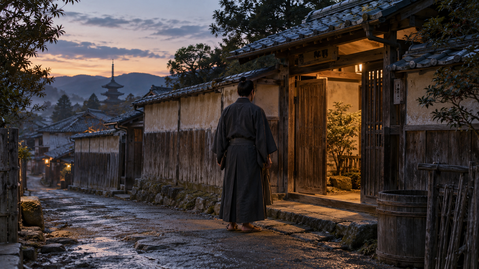 壬生の拠点を考えるための一般的な町と匿名人物の概念情景